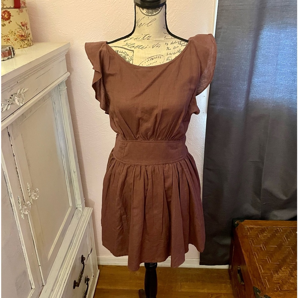 Free People Brown Short Sundress NWT